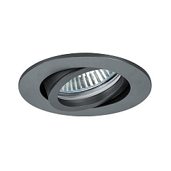Recessed LED spot set BB18 dim2warm incl. converter, IP20, round, 230V, 6W 1800-3000K 460lm 38�, swivelling 30�, matt titanium