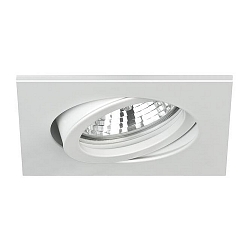 Recessed LED spot set BB18 dim2warm incl. converter, IP20, square, 230V, 6W 1800-3000K 460lm 38�, swivelling 30�, white