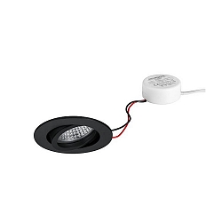 recessed luminaire TIRREL-R round, swivelling IP20, black dimmable 6W 680lm 3000K 38� 38� CRI >80