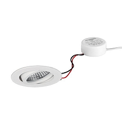 recessed luminaire TIRREL-R round, swivelling IP20, powder coated, white dimmable 6W 680lm 3000K 38� 38� CRI >80