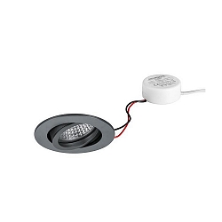 recessed luminaire TIRREL-R round, swivelling IP20, titanium dimmable 6W 680lm 3000K 38� 38� CRI >80