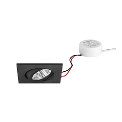 recessed luminaire swivelling, square IP20, black dimmable 6W 640lm 3000K 20-40� 20-40� CRI 80-89