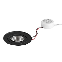 recessed luminaire ITANSA R BB15 round, rigid LED IP54, black dimmable 6W 680lm 3000K 20-40� 20-40� CRI 80-89