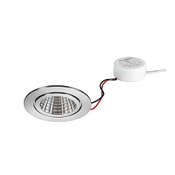 Recessed outdoor LED downlight set BB15 with round converter, IP54, V4A, 230V, 6W 3000K 640lm 38�, dimmable, white
