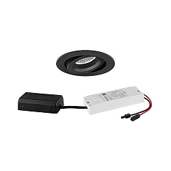 recessed luminaire IP20, glossy, black 7W 680lm 3000K 20-40� 20-40� CRI 80-89