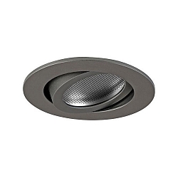 Recessed loudspeaker 3/4W, 20 Ohm, round, DA � 6.8cm, IP20, swivelling, matt titanium