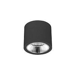 downlight APOLLO MAXI round, DALI controllable, faceted IP20, powder coated, black dimmable