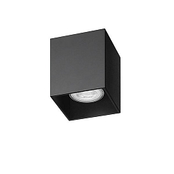 surface luminaire TURN-S GU10 1 flame, rigid, square IP20, black matt dimmable