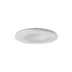 Recessed downlight cover UP for MR16 LED module max. 14W, IP44, round, alu / decor glass, excl. driver, fixed, white / clear