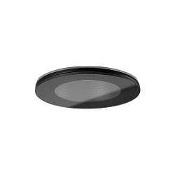 Recessed downlight cover UP for MR16 LED module max. 14W, IP44, round, alu / decor glass, excl. driver, fixed, black / clear