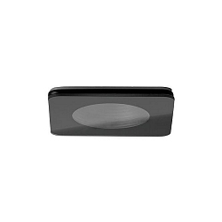Recessed downlight cover UP for MR16 LED module max. 14W, IP44, square, alu / decor glass, excl. driver, fixed, black / clear