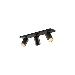 ceiling luminaire TAGES 3 flames, square, long GU10 IP20, black matt dimmable