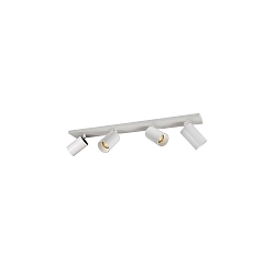 spotlight bar TAGES 4 flames, square, long GU10 IP20, black matt dimmable
