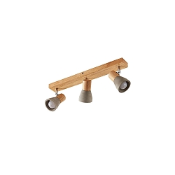 ceiling luminaire BOLORIA 3 flames, long, adjustable E14 IP20, light wood dimmable