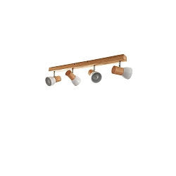 ceiling luminaire ELTASSO 4 flames, adjustable E14 IP20, light wood dimmable