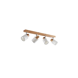 ceiling luminaire PRUNI 4 flames, adjustable E14 IP20, light wood dimmable