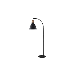 floor lamp BRENTHIS down, rigid E27 IP20, wood, black 