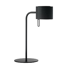 Table lamp with textile shade, height 45cm / head 180� swivelling, G9, with cord switch, powder black / chintz black
