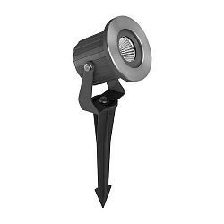 LED ground spike luminaire, IP65, 230V AC, 6W 3000K 450lm 40�, with 200cm power cable and plug, structured black