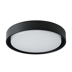 LED wall / ceiling luminaire, round, � 25cm, 230V AC, 14W 3000K 1210lm 110�, structured black