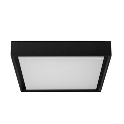 LED wall / ceiling luminaire, square, 23.5 x 23.5cm, 230V AC, 14W 3000K 1230lm 110�, structured black