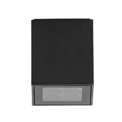 Outdoor LED ceiling luminaire BLOKK, square, IP54, 10W 3000K 740lm 30�, structured graphite