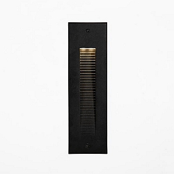 Recessed outdoor LED wall luminaire, IP65, square, H/B 25.5/7.6cm, 230V, 4W 3000K 180lm, structured black