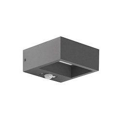 outdoor wall luminaire LIGEA with sensor, switchable LED IP54, grey 