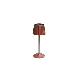 battery table lamp REIRO IP54, brown dimmable