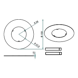 Reducing ring with outer � 15cm, white