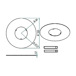 Reducing ring with outer � 18cm, chrome