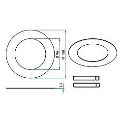 Reducing ring with outer � 15cm, white
