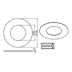 Reducing ring with outer � 18cm, chrome