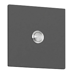 Bell plate, 10 x 10cm, IP44, powder coated stainless steel, anthracite