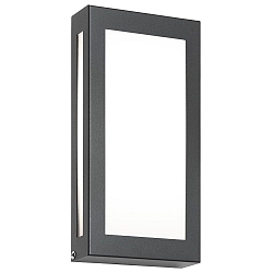 Outdoor LED wall luminaire flat, with motion detector, 28 x 14cm, IP44, 12W 3000K, stainless steel / opal glass, anthracite