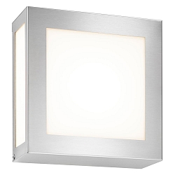 Outdoor wall luminaire 22 x 22cm, IP44, E27, stainless steel / opal glass