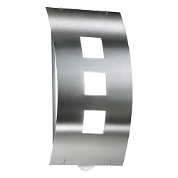 Outdoor wall luminaire AQUA TOMA with motion detector, IP44, E27, stainless steel / opal glass, brushed