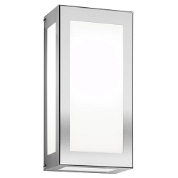 Outdoor wall luminaire AQUA RAIN, IP44, E27, stainless steel / opal glass, brushed