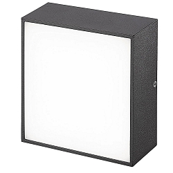 Outdoor LED wall or ceiling luminaire, IP65, square, anthracite, 14 x 14cm