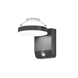 outdoor wall luminaire CCT Switch, tiltable, with motion detector IP54