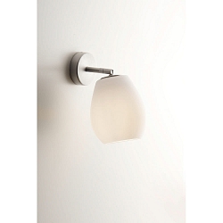 wall luminaire BAGAN E27 IP20, aluminium, mat, opal white dimmable