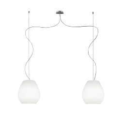 Pendant luminaire BAGAN, 2x E27, IP20, opal white matt