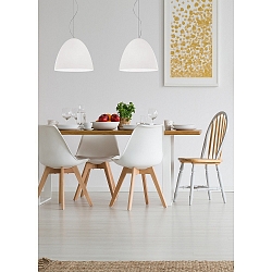 Pendant luminaire BELL, 2x E27, IP20, white matt