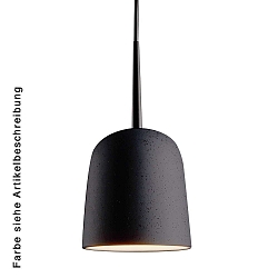 Pendant luminaire CLAVIO S, E27, IP20, Lava anthracite / black matt
