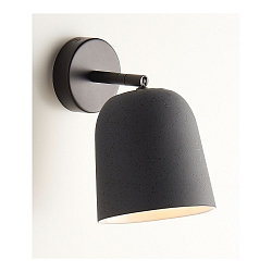 Wall luminaire CLAVIO, E27, IP20, Lava anthracite, black matt