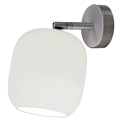 wall luminaire MUREA swivelling, rotatable E27 IP20, aluminium, mat, opal white dimmable