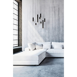 pendant luminaire TUBUS 24 1 flame E27 IP20, black matt dimmable