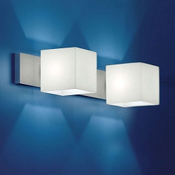 Wall luminaire CUBE, 2x G9, IP20, opal white matt