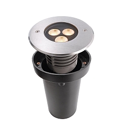 LED in-ground luminaire I WW outdoor spotlight, 24V DC, 5W, 45�, 3000K, stainless stell, silver