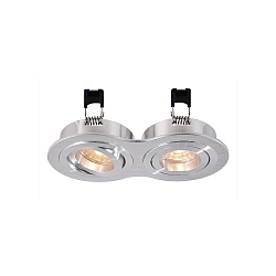 Kapego recessed ceiling ring, Mira, voltage constant, 12V AC / DC, GU5.3 / MR16, 35W, brushed silver